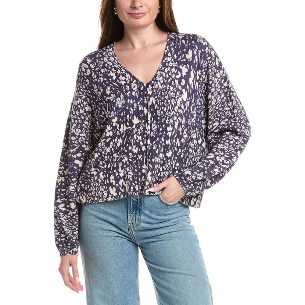 Saltwater Luxe Womens Printed Sweater, Blue